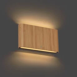 Skandinavische Außenwandleuchte Holzoptik 17,5 cm inkl. LED IP65 - Batt
