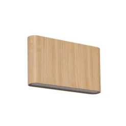 Skandinavische Außenwandleuchte Holzoptik 17,5 cm inkl. LED IP65 - Batt