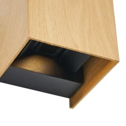 Skandinavische Außenwandleuchte Holzoptik inkl. LED IP54 - Edwin