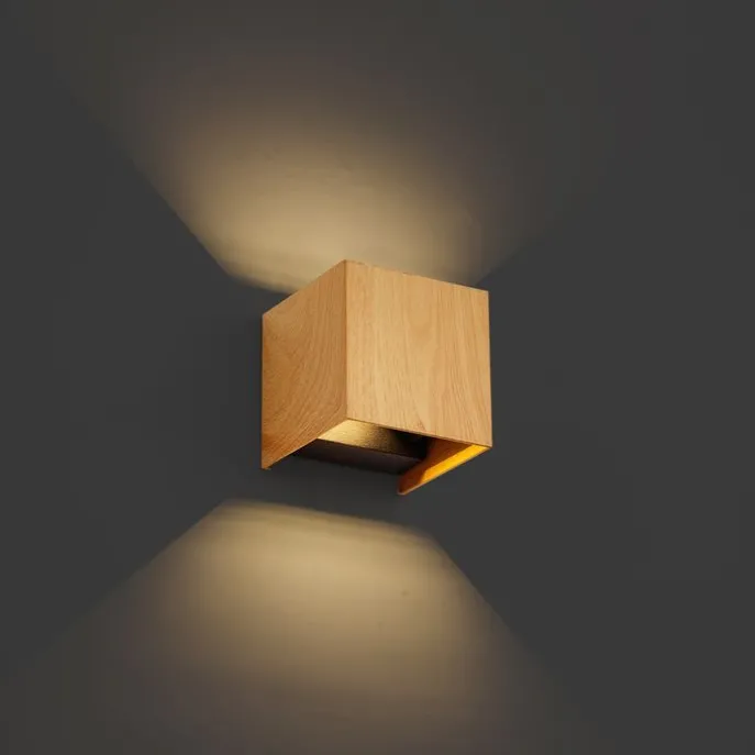 Skandinavische Außenwandleuchte Holzoptik inkl. LED IP54 - Edwin