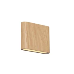 Skandinavische Außenwandleuchte Holzoptik 11,5 cm inkl. LED IP65 - Batt