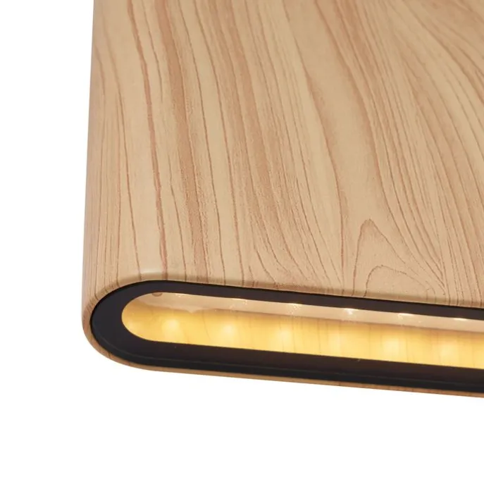 Skandinavische Außenwandleuchte Holzoptik 11,5 cm inkl. LED IP65 - Batt