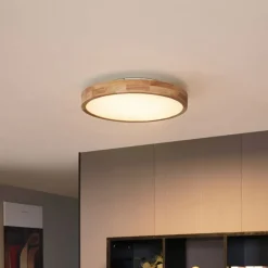 Skandinavische Deckenleuchte Holz 50cm inkl. LED Dimmbar - Pecker