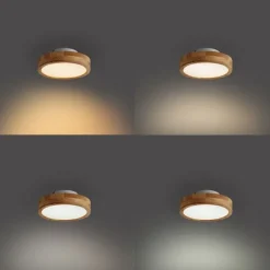 Skandinavische Deckenleuchte Holz 30cm inkl. LED Dimmbar - Pecker