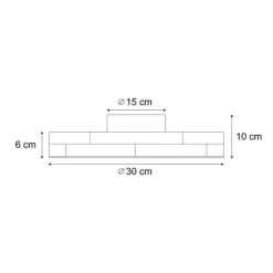 Skandinavische Deckenleuchte Holz 30cm inkl. LED Dimmbar - Pecker