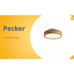 Skandinavische Deckenleuchte Holz 30cm inkl. LED Dimmbar - Pecker