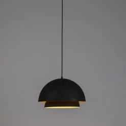 Skandinavische Hängelampe schwarz mit weißer 2-Schicht - Claudius