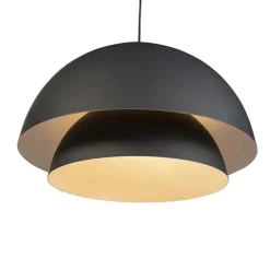 Skandinavische Hängelampe schwarz mit weißer 2-Schicht - Claudius