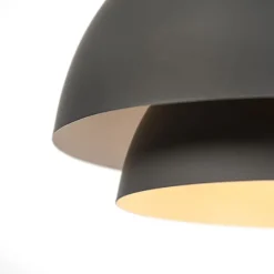 Skandinavische Hängelampe schwarz mit weißer 2-Schicht - Claudius