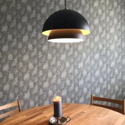 Skandinavische Hängelampe schwarz mit Gold 2-lagig - Claudius