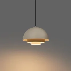 Skandinavische Hängelampe Creme mit weißer Innenseite - Loes