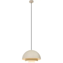 Skandinavische Hängelampe Creme mit weißer Innenseite - Loes