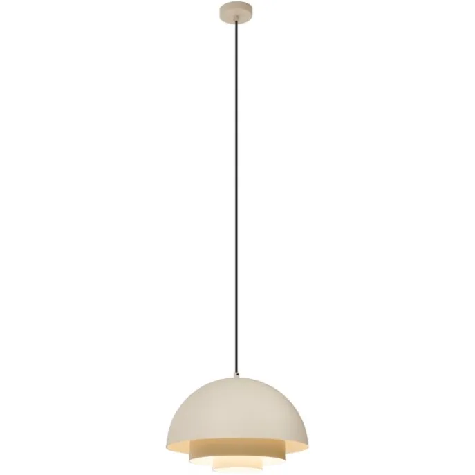 Skandinavische Hängelampe Creme mit weißer Innenseite - Loes