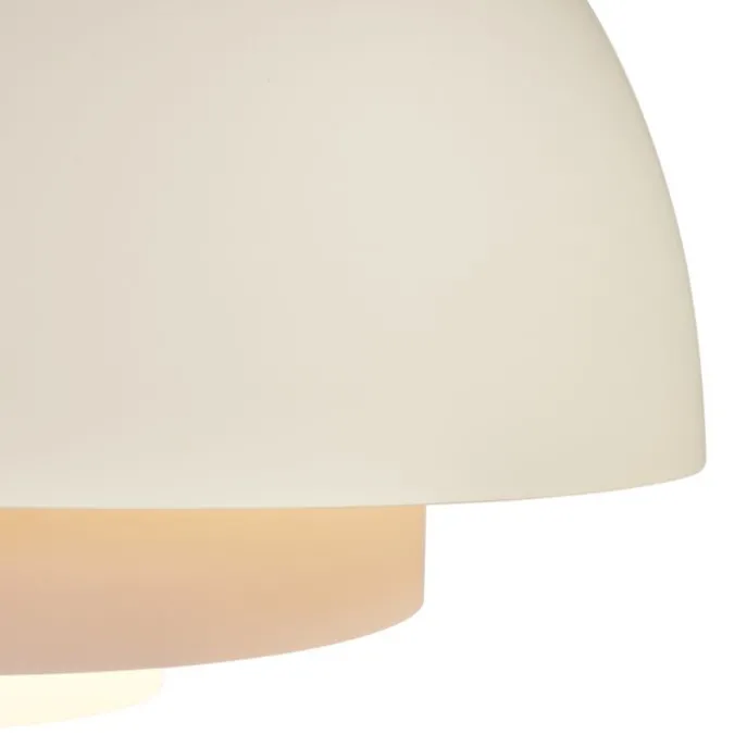 Skandinavische Hängelampe Creme mit weißer Innenseite - Loes