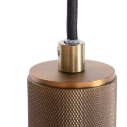 Skandinavische Hängelampe Bronze mit Glas 4-Licht - Kuppel