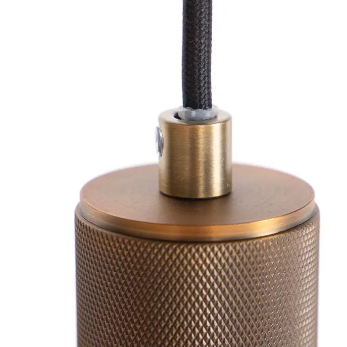 Skandinavische Hängelampe Bronze mit Glas 4-Licht - Kuppel