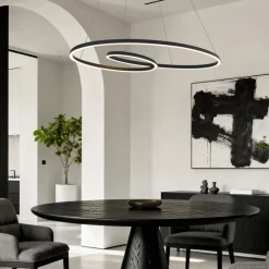 Skandinavische Hängelampe schwarz 110cm inkl. LED 3-Stufen-Dimmbar - Circuit