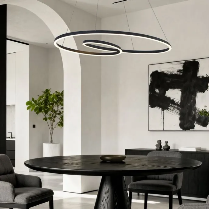 Skandinavische Hängelampe schwarz 110cm inkl. LED 3-Stufen-Dimmbar - Circuit