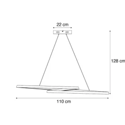 Skandinavische Hängelampe schwarz 110cm inkl. LED 3-Stufen-Dimmbar - Circuit