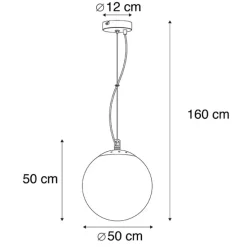 Skandinavische Hängelampe Opalglas 50cm - Ball 50