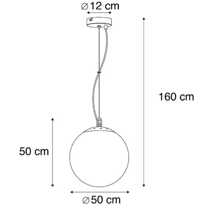 Skandinavische Hängelampe Opalglas 50cm - Ball 50