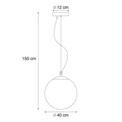 Skandinavische Hängelampe Opalglas 40 cm - Ball 40