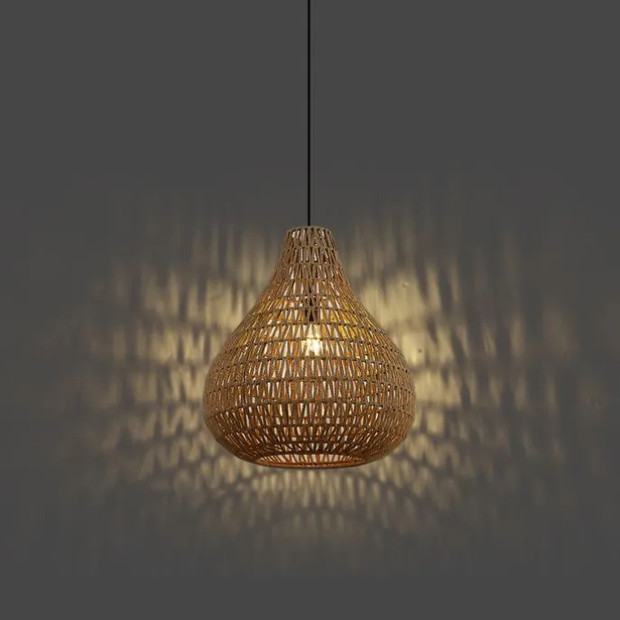 Skandinavische Hängelampe braun 45cm - Lina Natural