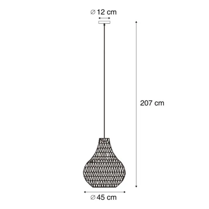 Skandinavische Hängelampe braun 45cm - Lina Natural