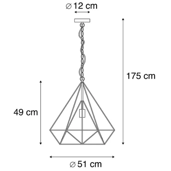 Skandinavische Hängelampe schwarz - Karkass