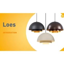 Skandinavische Hängelampe Dunkelbronze mit goldener Innenseite - Loes