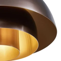 Skandinavische Hängelampe Dunkelbronze mit goldener Innenseite - Loes