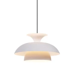 Skandinavische Hängelampe Beige mit weißer Innenseite - Titus