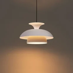 Skandinavische Hängelampe Beige mit weißer Innenseite - Titus