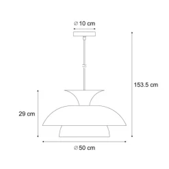 Skandinavische Hängelampe Beige mit weißer Innenseite - Titus