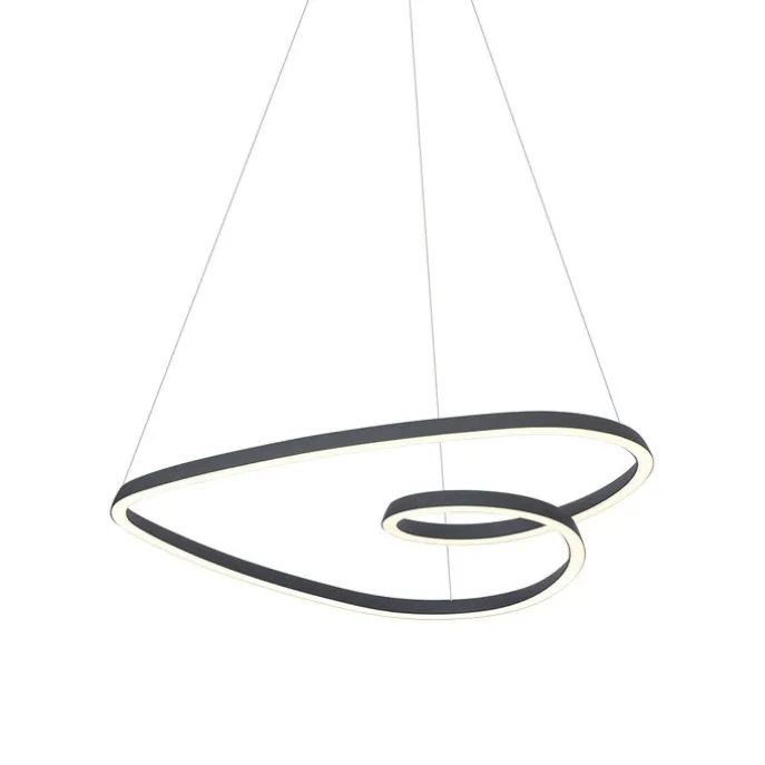 Skandinavische Hängelampe schwarz 72cm inkl. LED 3-Stufen-Dimmbar - Circuit