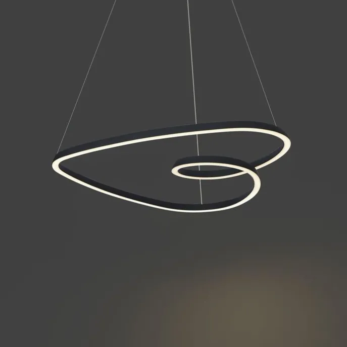 Skandinavische Hängelampe schwarz 72cm inkl. LED 3-Stufen-Dimmbar - Circuit