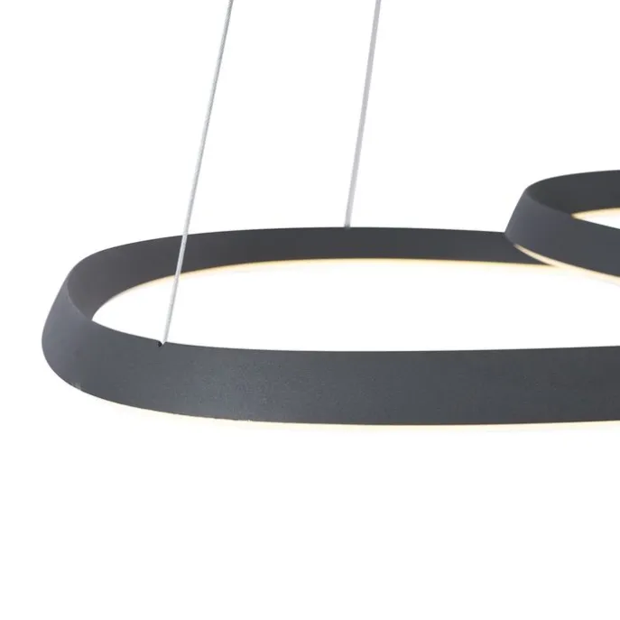 Skandinavische Hängelampe schwarz 72cm inkl. LED 3-Stufen-Dimmbar - Circuit