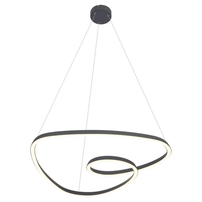 Skandinavische Hängelampe schwarz 72cm inkl. LED 3-Stufen-Dimmbar - Circuit