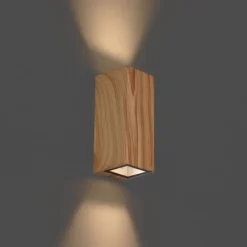 Skandinavische Wandleuchte Holz 2-flammig GU10 70mm IP54 - Baleno