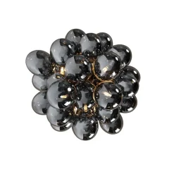 Smart Deckenleuchte schwarz mit Rauchglas inkl. 6 Wifi G9 - Uvas