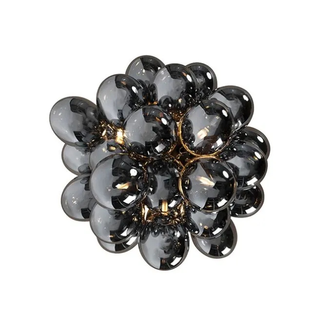 Smart Deckenleuchte schwarz mit Rauchglas inkl. 6 Wifi G9 - Uvas