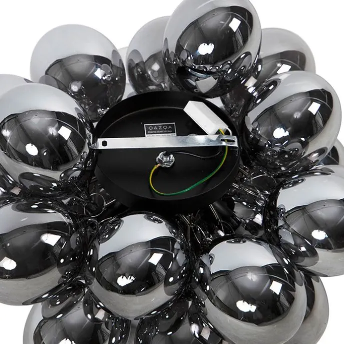 Smart Deckenleuchte schwarz mit Rauchglas inkl. 6 Wifi G9 - Uvas