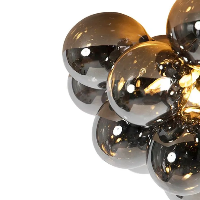 Smart Deckenleuchte schwarz mit Rauchglas inkl. 6 Wifi G9 - Uvas