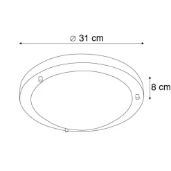 Smart Deckenleuchte Stahl 31 cm inkl. WiFi A60 IP44 - Yuma