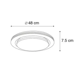 Smart Deckenleuchte weiß 48 cm inkl. LED und Dimmer RGB - Jochem