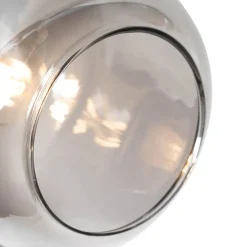 Smart Deckenstrahler Schwarz mit Gold und Rauchglas inkl. 3 Wifi P45 - Zuzanna