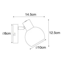 Smart Deckenstrahler schwarz mit Rauchglas inkl. Wifi P45 - Vidro