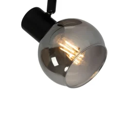 Smart Deckenstrahler schwarz mit Rauchglas inkl. Wifi P45 - Vidro