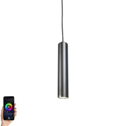 Smart Design Hängelampe schwarz inkl. WiFi GU10 Lichtquelle - Tuba Small