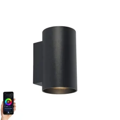 Smart Design Wandleuchte schwarz inkl. WiFi GU10 - Sandy